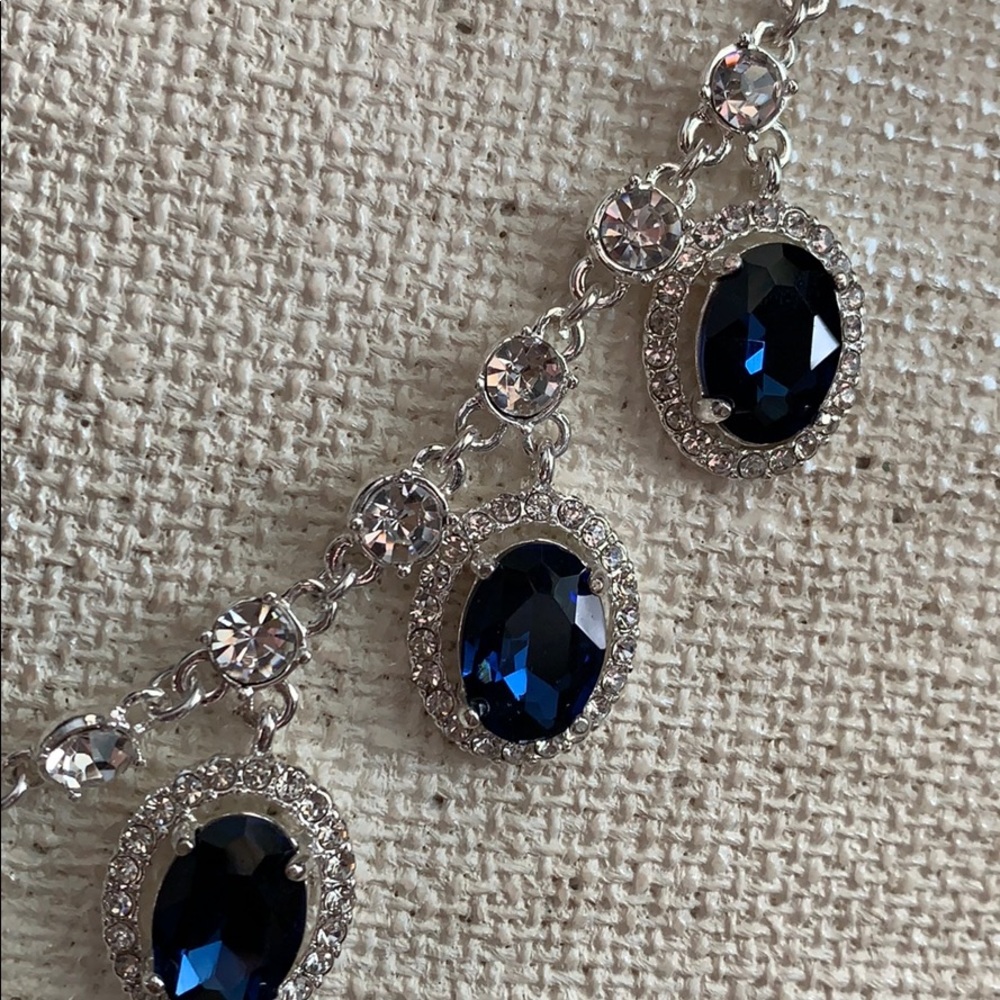 Gorgeous Faux Sapphire & Diamond Necklace - Picture 10 of 11